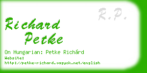 richard petke business card
