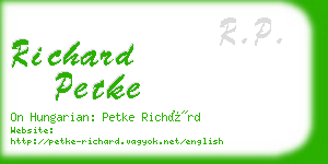 richard petke business card